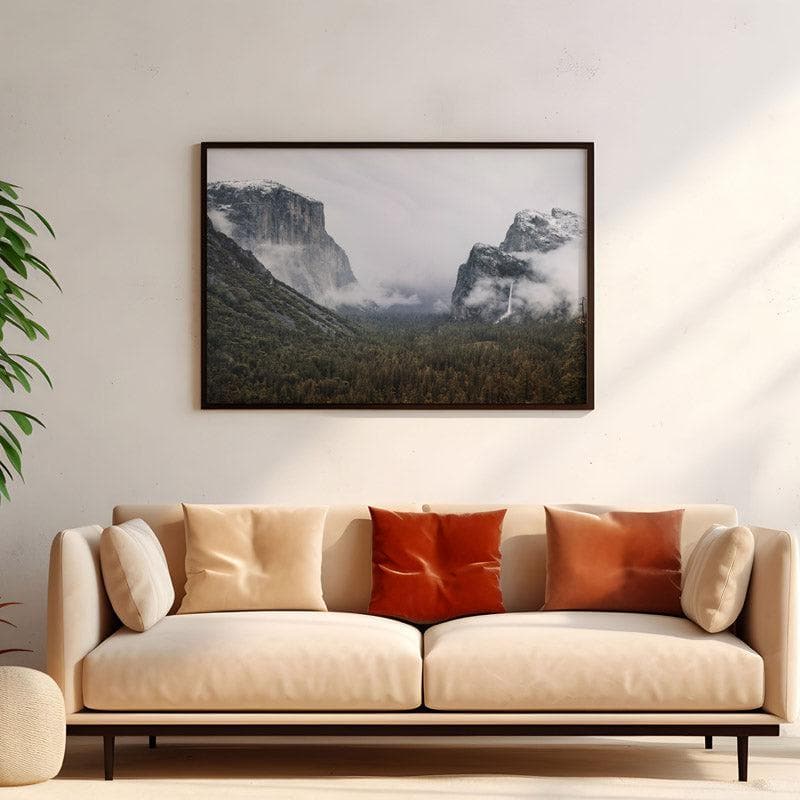 Wall Art & Paintings - Yosemite Valley Wall Painting - Black Frame