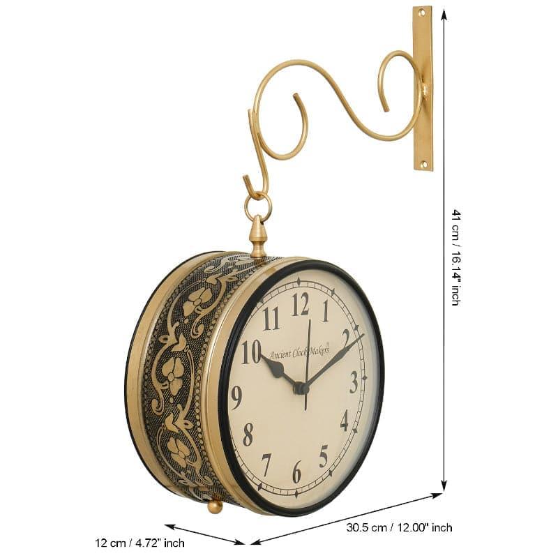 Buy Wall Clock - Aikane Vintage Wall Clock - Golden at Vaaree online