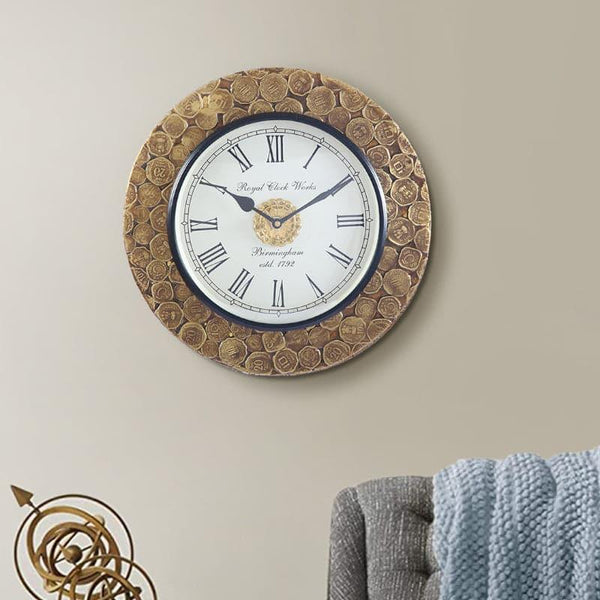 Buy Wall Clock - Brass Designer Wall Clock at Vaaree online