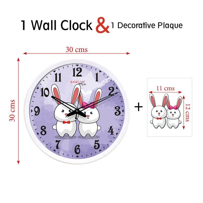 Buy Bunny Couple Wall Clock Wall Clock from Vaaree