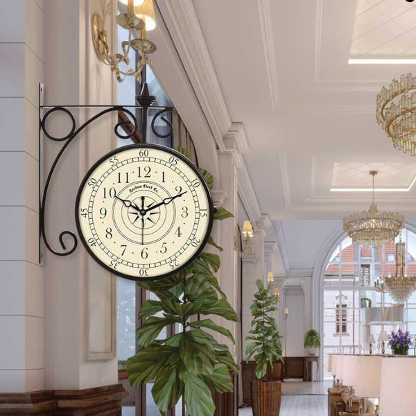 Buy Wall Clock - Double Delight Vintage Clock at Vaaree online