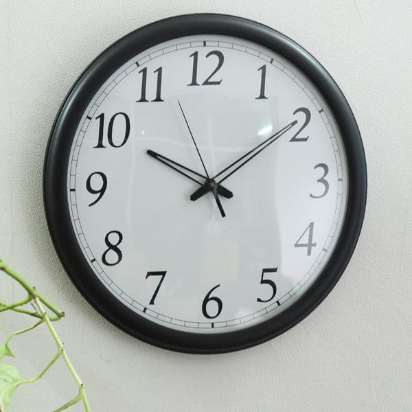 Wall Clock - Eterio Round Wall Clock - Black