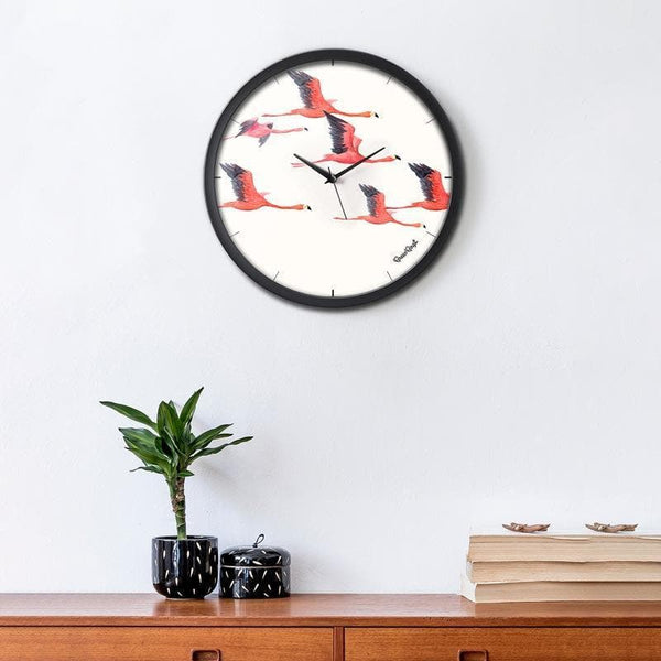 Wall Clock - Flamingos On Way Wall Clock