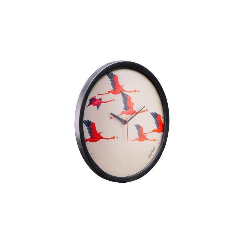 Wall Clock - Flamingos On Way Wall Clock