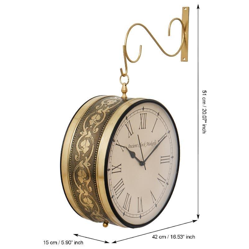 Buy Frima Vintage Wall Clock - Gold Wall Clock from Vaaree