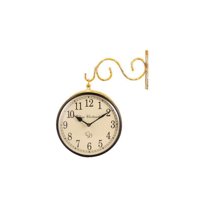 Wall Clock - Leopoldine Handpainted Station Clock - Yellow