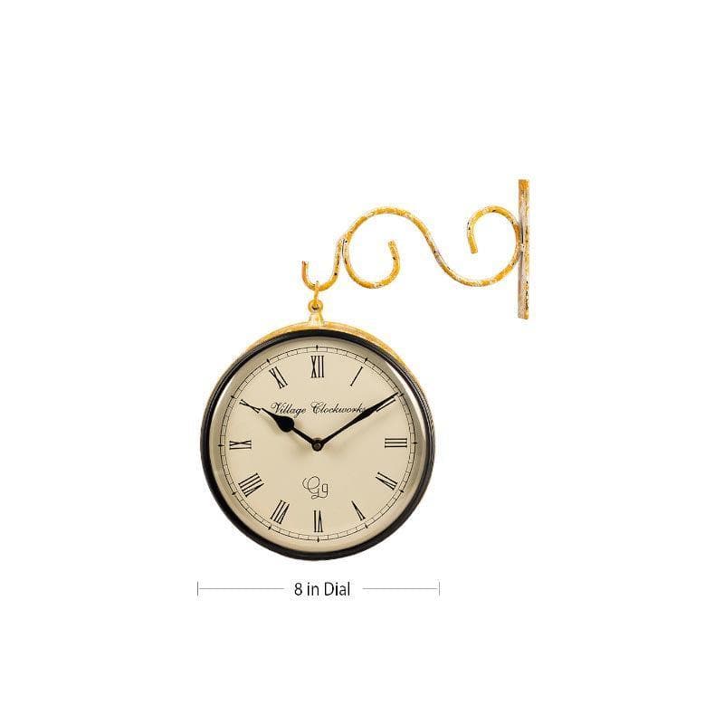 Wall Clock - Leopoldine Handpainted Station Clock - Yellow