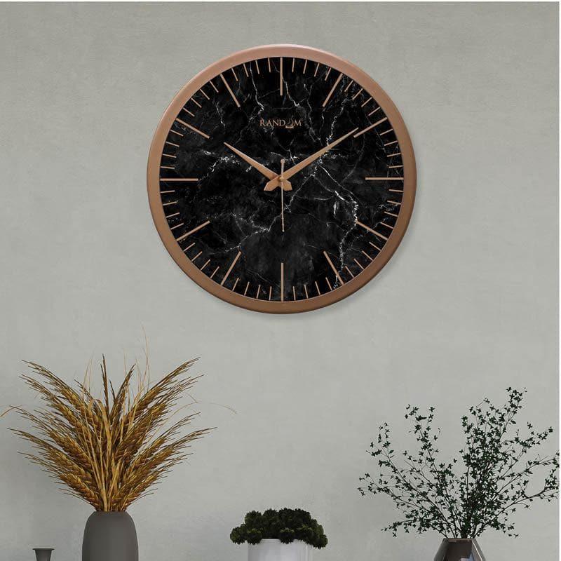 Wall Clock - Mezo Marbled Wall Clock - Black