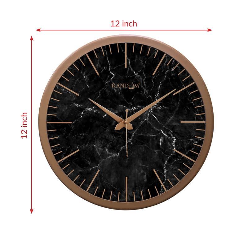 Wall Clock - Mezo Marbled Wall Clock - Black