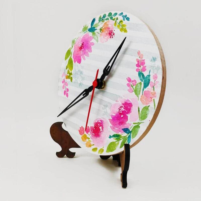Buy Wall Clock - Nera Strip Flora Table Clock at Vaaree online