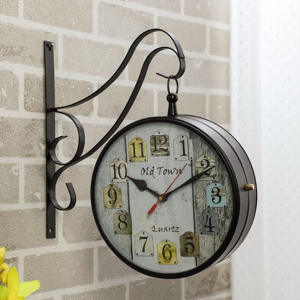 Wall Clock - Newspaper Chips Vintage Station Wall Clock