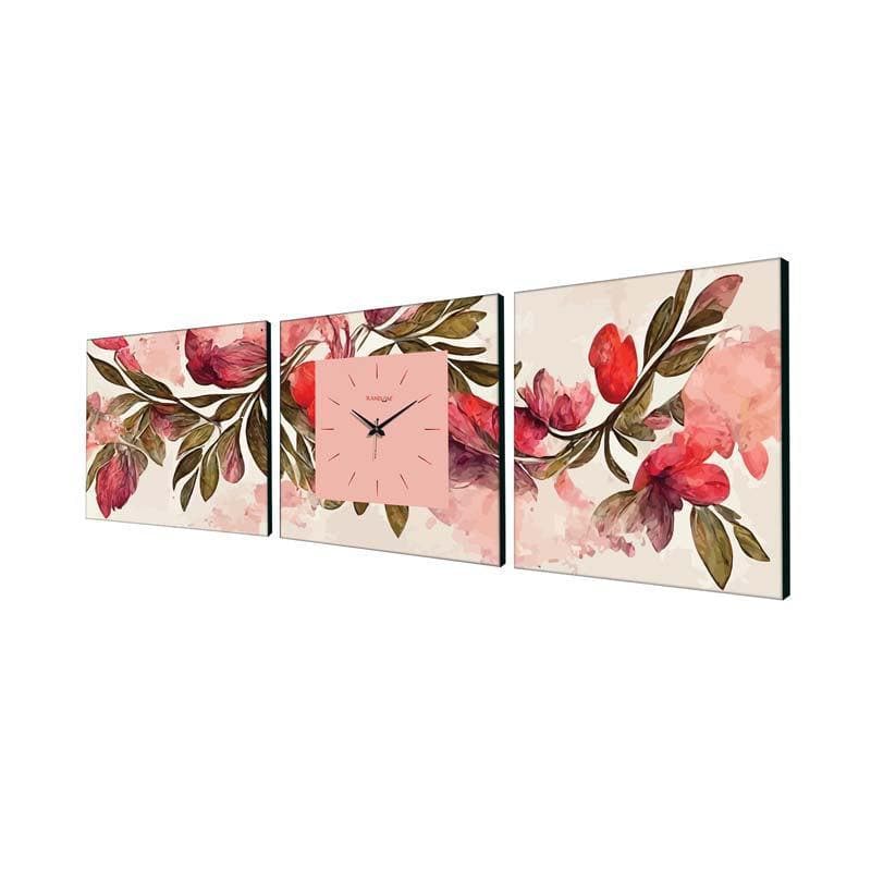 Buy Pink Prusian Wall Art & Clock Wall Clock from Vaaree