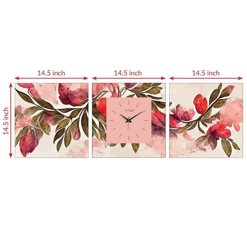 Buy Pink Prusian Wall Art & Clock Wall Clock from Vaaree