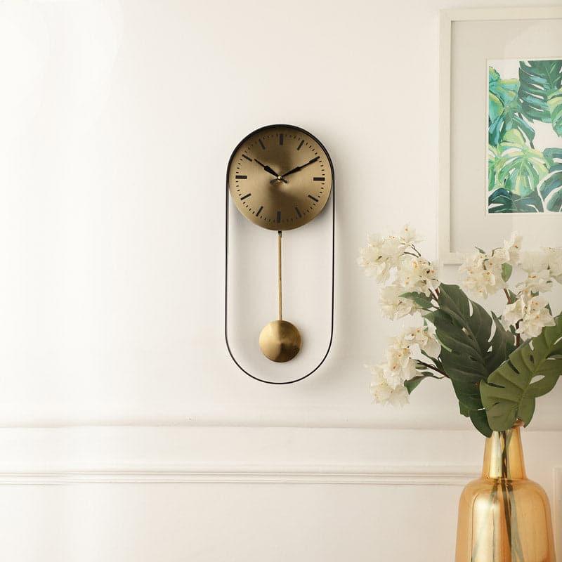 Buy Rectoval Wall Clock - Gold Wall Clock from Vaaree