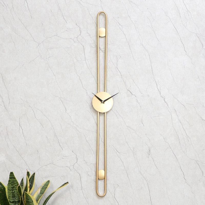 Buy Wall Clock - Stripe Story Wall Clock - Gold at Vaaree online