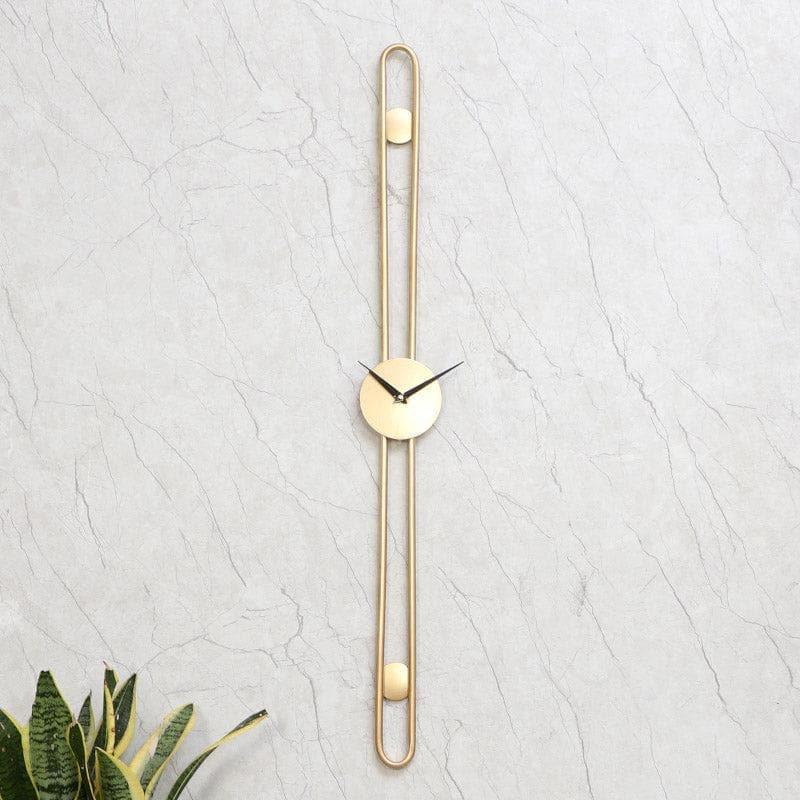 Buy Stripe Story Wall Clock - Gold Wall Clock from Vaaree