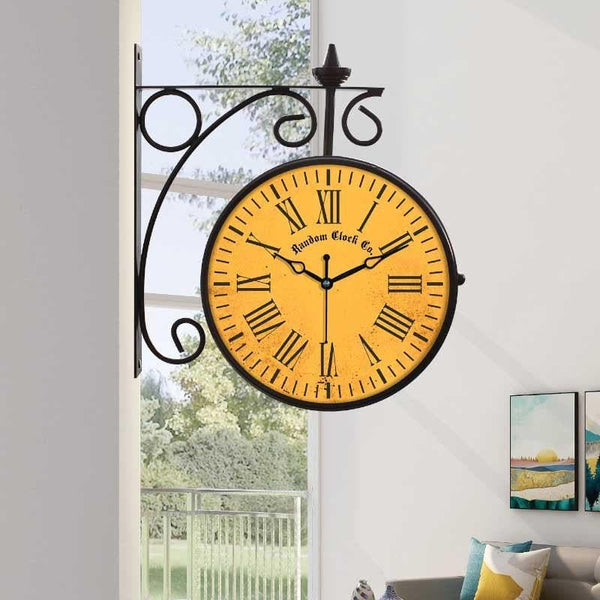 Buy Wall Clock - Vintage Dual-Timekeeper Wall Clock at Vaaree online