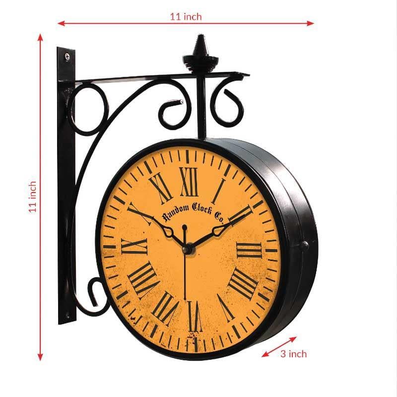 Buy Wall Clock - Vintage Dual-Timekeeper Wall Clock at Vaaree online