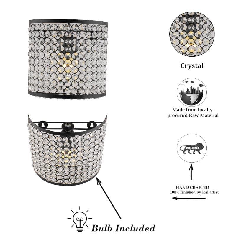 Buy Novalie Crystal Wall Lamp - Black Wall Lamp from Vaaree