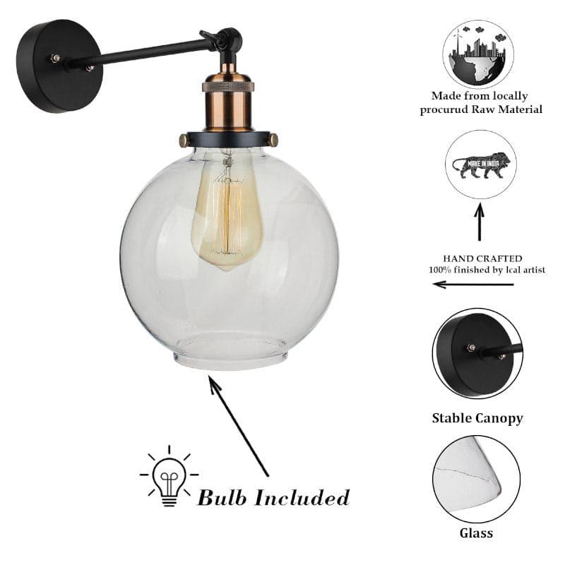 Buy Tiagro Globe Wall Lamp - Copper Wall Lamp from Vaaree