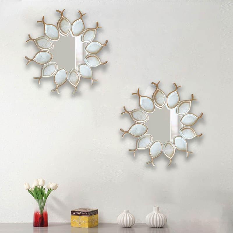 Buy Asta Flora Decorative Mirror - Set Of Two Wall Mirror from Vaaree