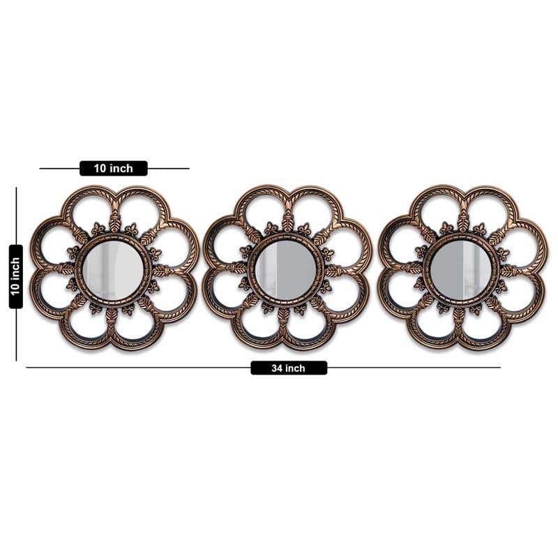 Buy Bloomie Decorative Wall Mirror - Set Of Three Wall Mirror from Vaaree