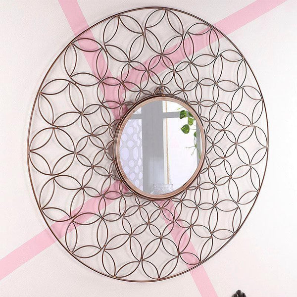 Buy Gleam Gourmand Wall Mirror - Copper Wall Mirror from Vaaree