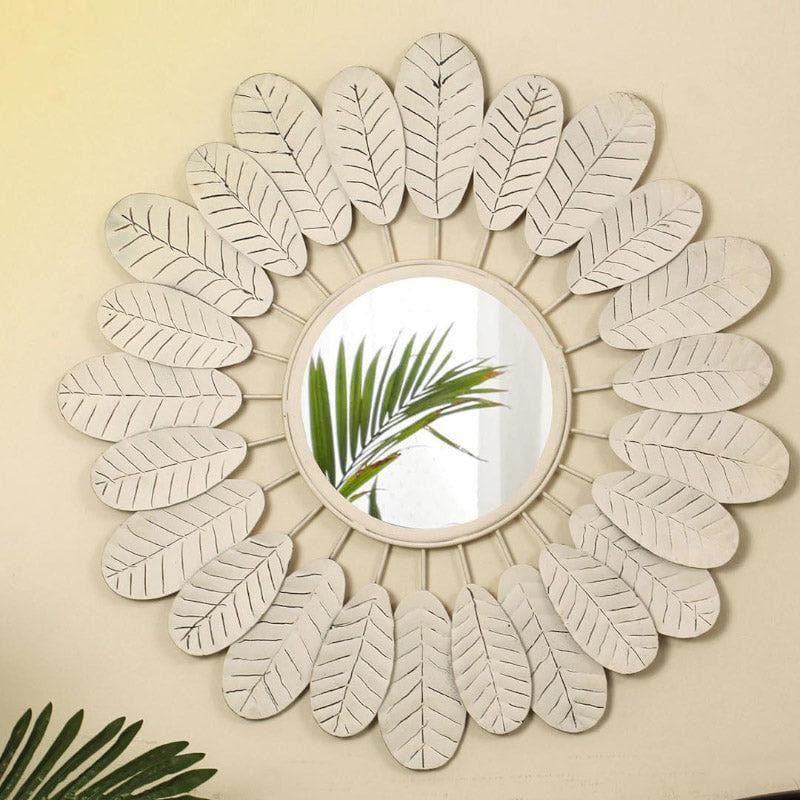 Buy Wall Mirror - Leafy Lume Wall Mirror at Vaaree online