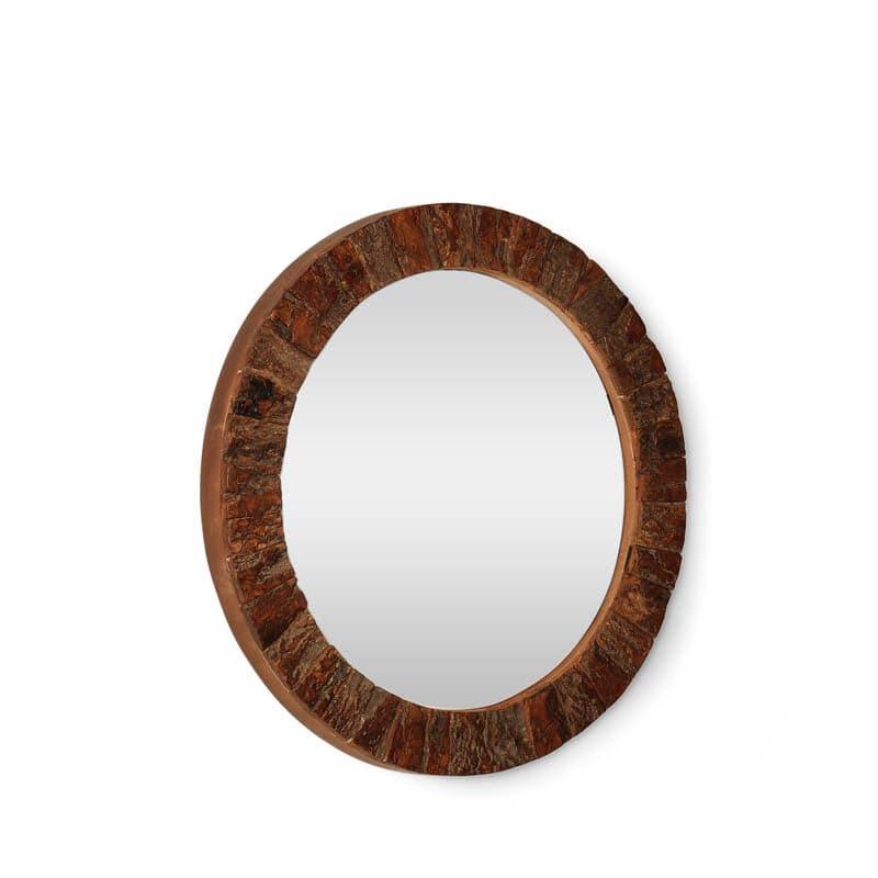 Buy Round Timber Wall Mirror Wall Mirror from Vaaree