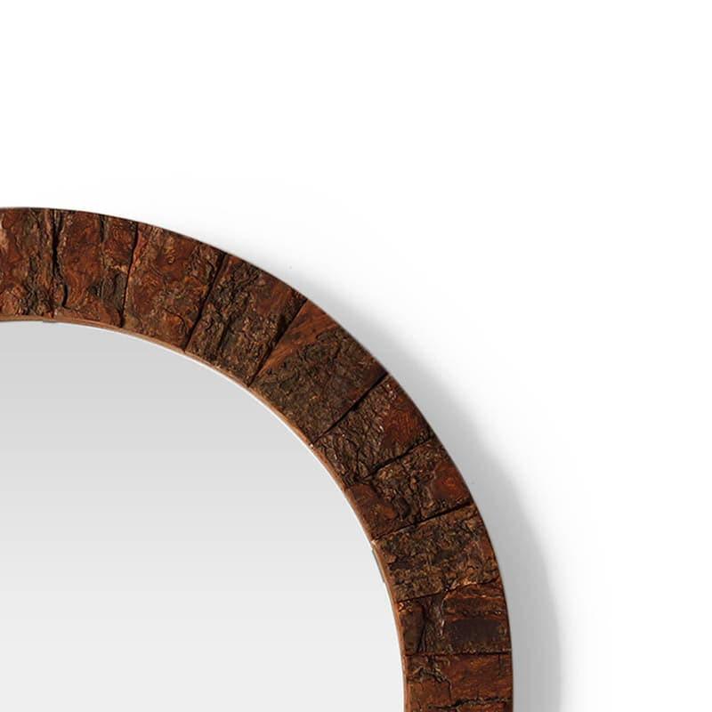 Buy Round Timber Wall Mirror Wall Mirror from Vaaree