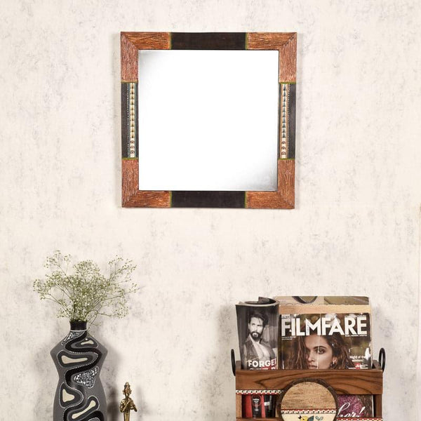Buy Wall Mirror - Warli Wista Wooden Mist at Vaaree online