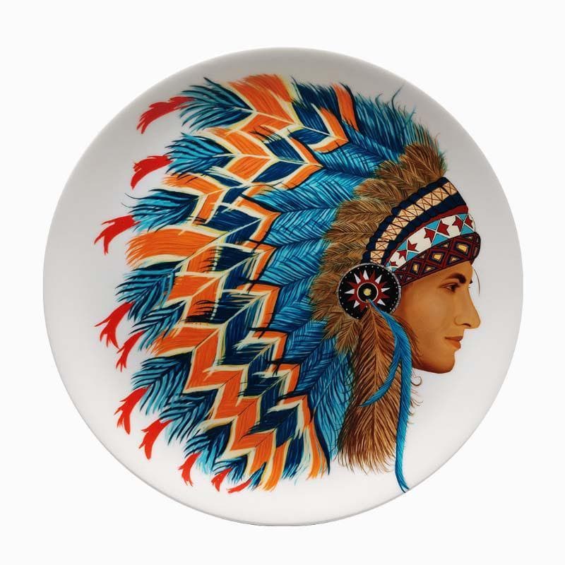 Buy Dauntless Red Indian Decorative Plate Wall Plates from Vaaree