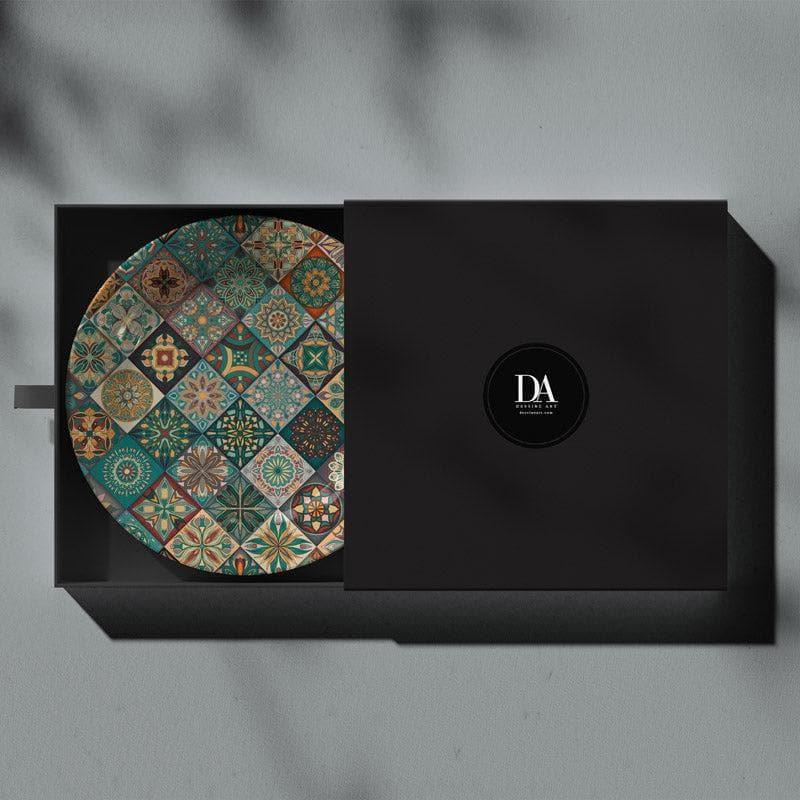 Wall Plates - Ethnic Mandala Tiles Wall Plate - Teal