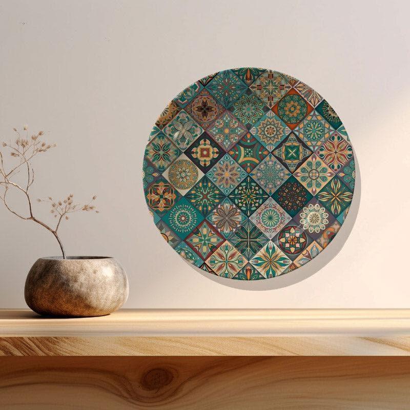 Wall Plates - Ethnic Mandala Tiles Wall Plate - Teal