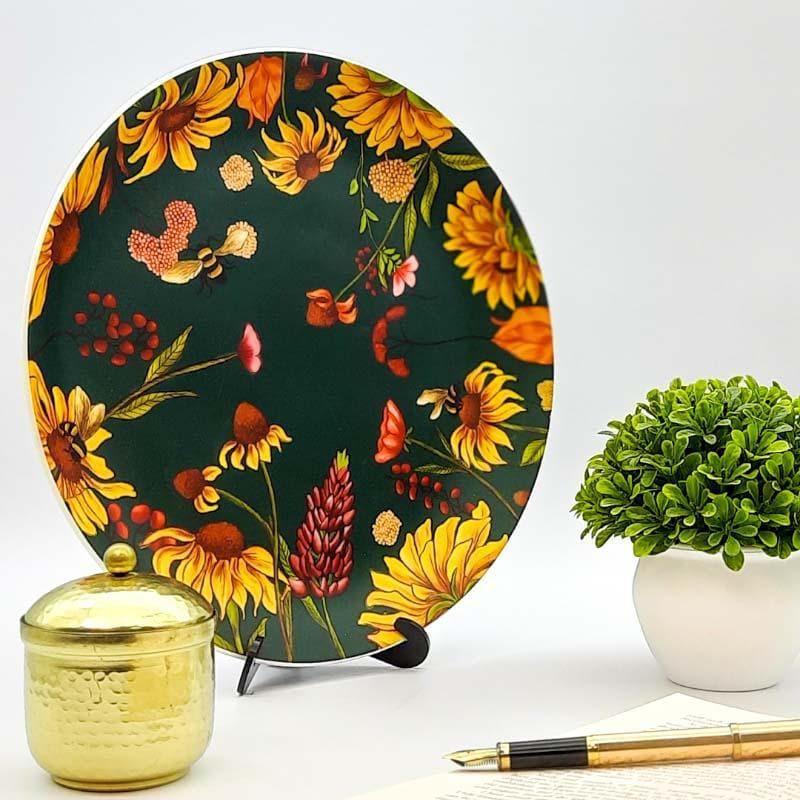 Buy Floral Bliss Green Decorative Plate Wall Plates from Vaaree