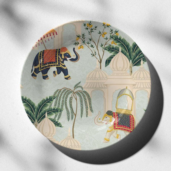 Wall Plates - Indian Elephants Heritage Hues Wall Plate