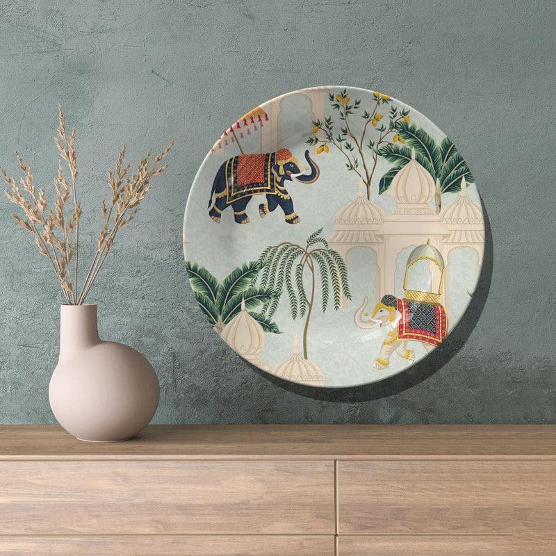 Buy Indian Elephants Heritage Hues Wall Plate Wall Plates from Vaaree