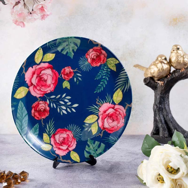 Buy Misty Morning Roses Blue Decorative Plate Wall Plates from Vaaree