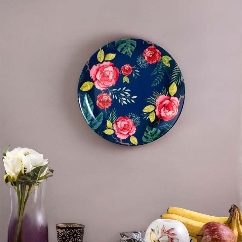 Buy Misty Morning Roses Blue Decorative Plate Wall Plates from Vaaree