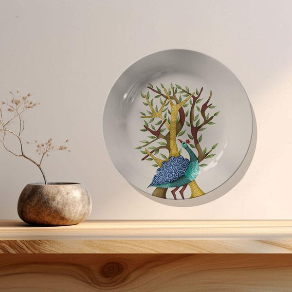 Buy Peacock Gond Art Wall Plate Wall Plates from Vaaree