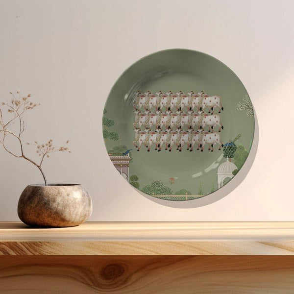 Buy Pichwai Art Wall Plate - Olive Wall Plates from Vaaree