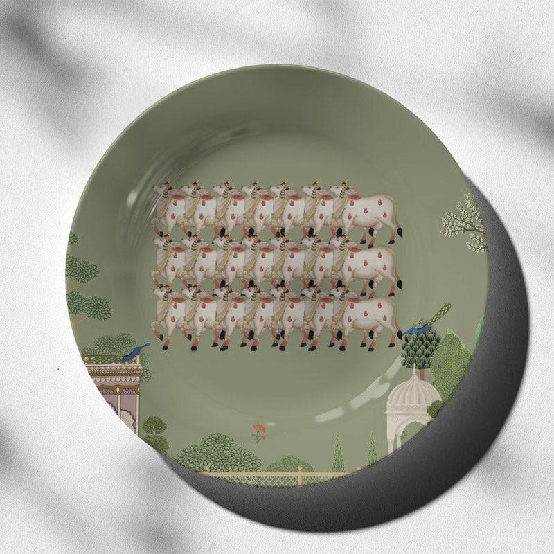 Buy Pichwai Art Wall Plate - Olive Wall Plates from Vaaree