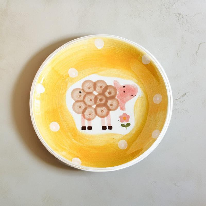 Wall Plates - Quirky Farm Handpainted Wall Plate - Sheep