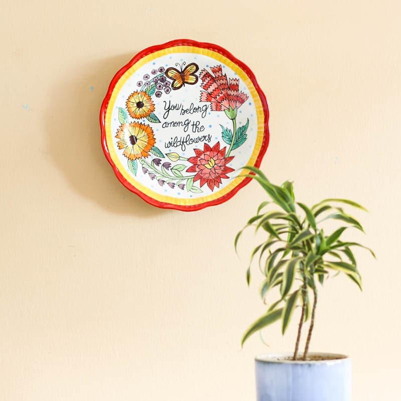 Buy You Belong Among The Wildflowers Wall Plate Wall Plates from Vaaree