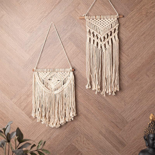 Wall Tapestry - Hedy Macrame Wall Accent - Set Of Two