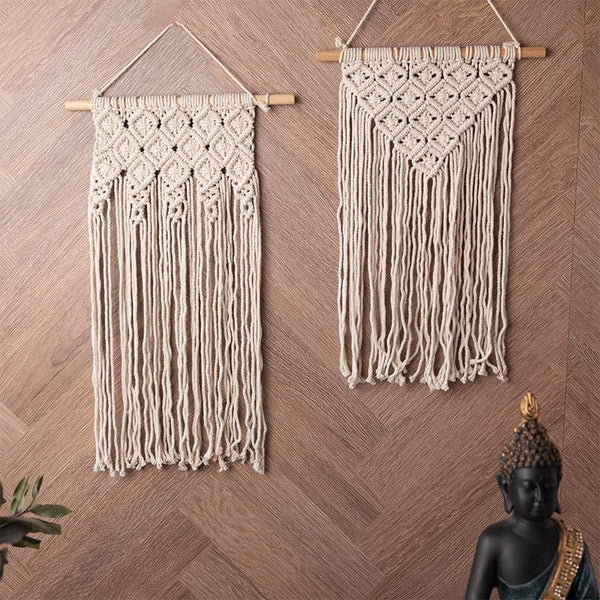 Wall Tapestry - Myrna Macrame Wall Accent - Set Of Two