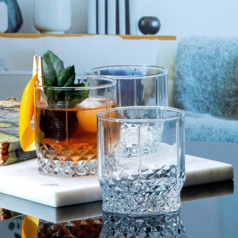 Buy Cassey Decorative Tumbler (250 ML) - Set Of Six Scotch & Whiskey Glasses from Vaaree