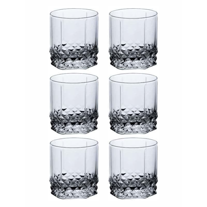 Scotch & Whiskey Glasses - Cassey Decorative Tumbler (250 ML) - Set Of Six