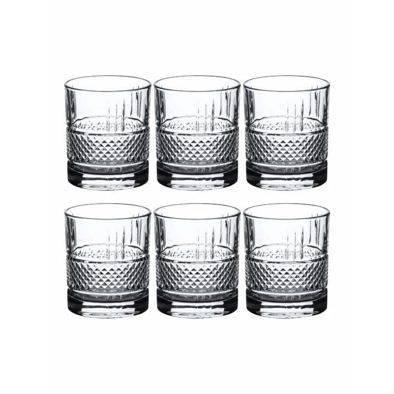 Buy Cassey Glass Tumbler (280 ML) - Set Of Six Scotch & Whiskey Glasses from Vaaree