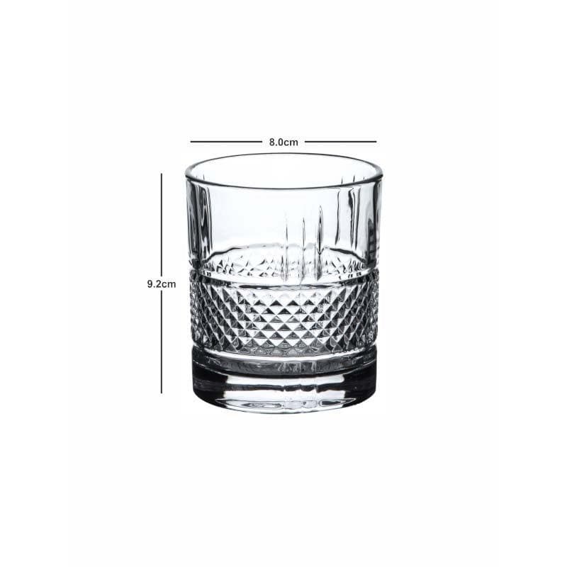 Buy Cassey Glass Tumbler (280 ML) - Set Of Six Scotch & Whiskey Glasses from Vaaree